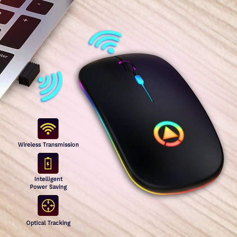 Wireless USB Rechargeable Mouse 2.4GHz RGB